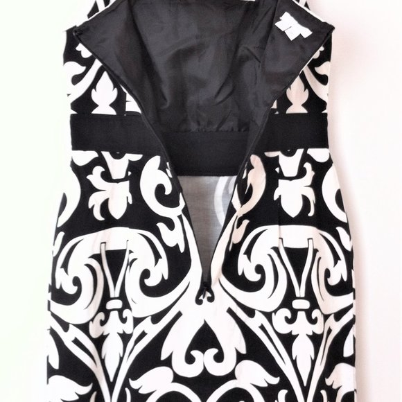 LONDON TIMES PETITES BLACK & WHITE PRINTED DRESS, 8P - Picture 6 of 7